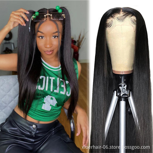 Hot Sale 13*4 Lace Front Wig 100% Human Straight Natural Color Hair For Women With Baby Hair